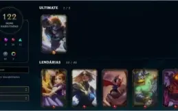 CONTA DE LOL PLATINA 4 // 122 SKINS // 128 CHAMPS