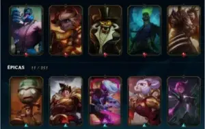 CONTA DE LOL PLATINA 4 // 122 SKINS // 128 CHAMPS