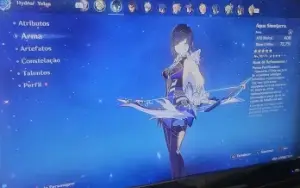 Conta genshin impact ar47 com lyney  yelan navia e kazuha
