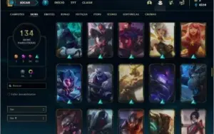 Conta unranked (Ex bronze) com 108 champs e 134 skins