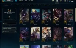 Conta ouro 3 com 7 skins e 34 champs