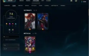 Conta lol Diamante 4 74 skins riven campeonato 121 bonecos