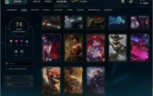 Conta lol Diamante 4 74 skins riven campeonato 121 bonecos