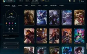 Conta lol Diamante 4 74 skins riven campeonato 121 bonecos