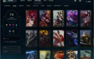 Conta lol Diamante 4 74 skins riven campeonato 121 bonecos