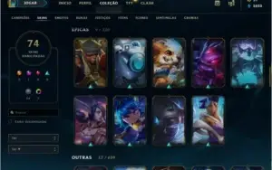 Conta lol Diamante 4 74 skins riven campeonato 121 bonecos