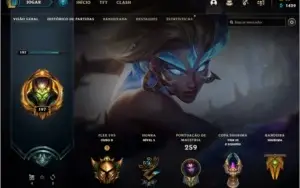 CONTA DE LOL COM ALGUMAS SKINS GOLD 4