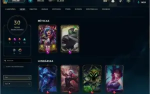 CONTA DE LOL COM ALGUMAS SKINS GOLD 4