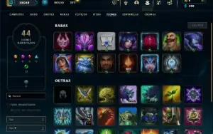 Ouro 2 com 40 Champs e 6 Skins + 2 Espolios