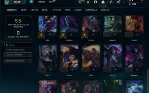 Ouro 2 com 40 Champs e 6 Skins + 2 Espolios