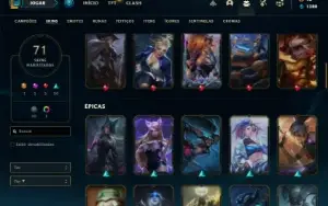 Conta prata 4 com 75 Champs e 71 Skins + 1 Prestigio Ksante