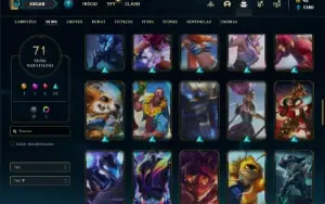 Conta prata 4 com 75 Champs e 71 Skins + 1 Prestigio Ksante