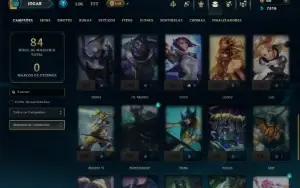 Unranked com 40 Champs e 7 Skins