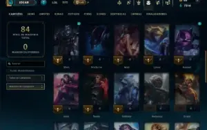 Unranked com 40 Champs e 7 Skins