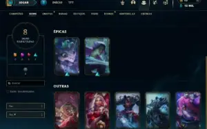 Diamante 4 com 31 Champs e 8 Skins