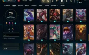 Unranked com 130 Champs e 70 Skins