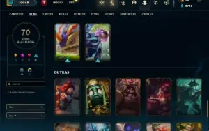 Unranked com 130 Champs e 70 Skins