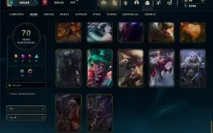 Unranked com 130 Champs e 70 Skins