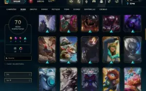 Unranked com 130 Champs e 70 Skins