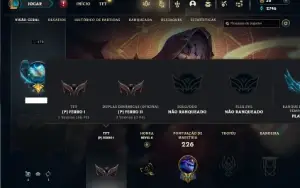 Unranked com 130 Champs e 70 Skins