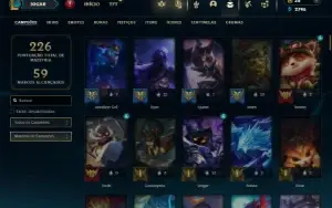 Unranked com 130 Champs e 70 Skins