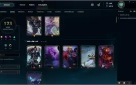 Conta LOL todos os champs, 123 skins