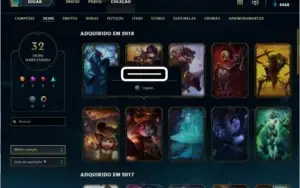 Conta League of legends 103 Champ 32 Skin platina 3