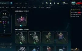 Conta de lol criada em 2012 com muitas skins