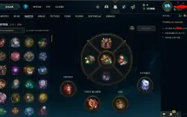 Conta de lol criada em 2012 com muitas skins