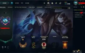 Conta de lol criada em 2012 com muitas skins