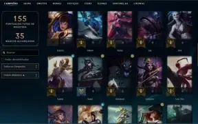 Conta Lol C/ 53 skins Lv110