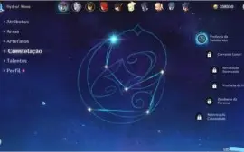 Conta AR 44 Diluc, Ast Mona C1, Zhongli e Ganyu