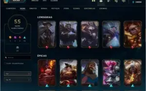 conta diamond 4  77 champs 55 skins