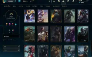 Ouro 2 com 110 Champs e 39 Skins + 8 Fragmentos
