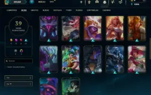 Ouro 2 com 110 Champs e 39 Skins + 8 Fragmentos