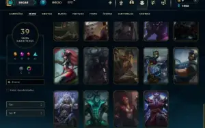 Ouro 2 com 110 Champs e 39 Skins + 8 Fragmentos