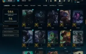 Ouro 2 com 110 Champs e 39 Skins + 8 Fragmentos
