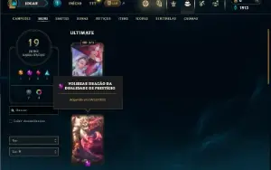 Unranked com 60 Champs e 19 Skins + 1 Prestigio