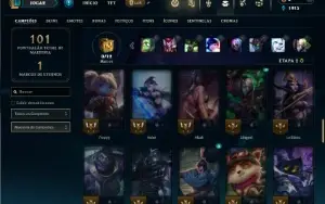Unranked com 60 Champs e 19 Skins + 1 Prestigio