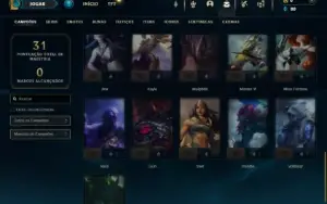 Unranked com 36 Champs e 3 Skins ( Ex Platina )