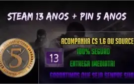 Steam Com 13 Anos + Medalha 5 Anos No Csgo/promoção