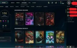 Conta Nv 263 // 106 skins // Todos os campeões // 4 pag runa