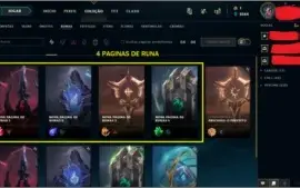Conta Nv 263 // 106 skins // Todos os campeões // 4 pag runa