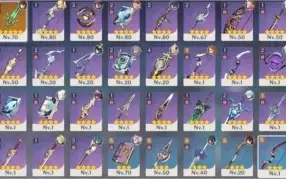 AR 52 Ayaka, Zhongli, Mona C2, Venti, Lança de Jade