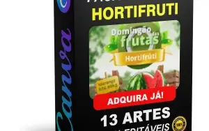 Pack Canva Hortifruti - 13 Artes Editáveis