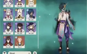 Ar45. Xiao + lança de jade/ mona e keqing, 3 armas t5