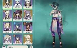 Ar45. Xiao + lança de jade/ mona e keqing, 3 armas t5