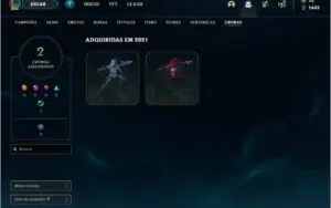 Conta unranked com 12 Skins e 39 Champs
