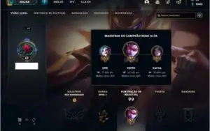 Conta unranked com 12 Skins e 39 Champs