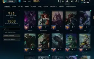 Prata 3 com TODOS os Champs e 349 Skins ( MID / ADC / JG )